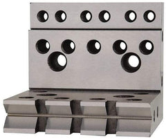 Suburban Tool - 4" Wide x 4" Deep x 4-1/2" High Steel Precision-Ground Angle Plate - V-Step Plate, Machined Holes on Surface, Open End, 1" Thick, Single Plate - All Tool & Supply