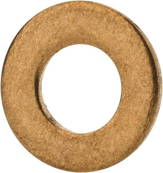 Value Collection - #6 Screw, Brass Standard Flat Washer - 0.147" ID x 0.312" OD, 0.025" Thick, Plain Finish - All Tool & Supply