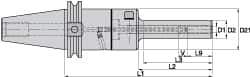 Kennametal - CAT50 Taper Shank, 16mm Hole Diam, Hydraulic Tool Holder/Chuck - 23.5mm Nose Diam, 200mm Projection, 39mm Clamp Depth, 15,000 RPM, Through Coolant - Exact Industrial Supply