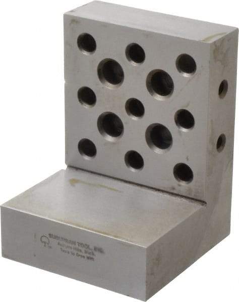 Suburban Tool - 3" Wide x 4" Deep x 3" High Steel Precision-Ground Angle Plate - Standard Plate, Machined Holes on Surface, Open End, 1" Thick, Single Plate - All Tool & Supply