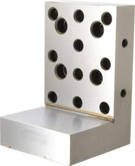 Suburban Tool - 4" Wide x 6" Deep x 4" High Steel Precision-Ground Angle Plate - Standard Plate, Machined Holes on Surface, Open End, 1-1/4" Thick, Single Plate - All Tool & Supply