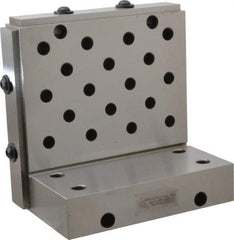 Suburban Tool - 6" Wide x 6" Deep x 4" High Steel Precision-Ground Angle Plate - Standard Plate, Machined Holes on Surface, Open End, 1-1/4" Thick, Single Plate - All Tool & Supply