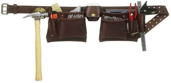 CLC - 29 to 46" Waist Tool Belt - 12 Pocket, 2" Wide, Brown, Leather - All Tool & Supply