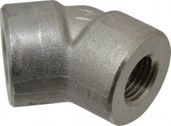 Merit Brass - 1/4" Grade 304/304L Stainless Steel Pipe 45° Elbow - FNPT x FNPT End Connections, 3,000 psi - All Tool & Supply