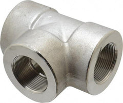 Merit Brass - 1-1/2" Grade 304/304L Stainless Steel Pipe Tee - FNPT x FNPT x FNPT End Connections, 3,000 psi - All Tool & Supply