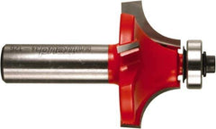 Freud - 1-5/8" Cut Diam, 3/4" Length of Cut, 4 Flute Round-Over Edge Profile Router Bit - Carbide-Tipped, 1/2" Shank Diam, 2-3/4" OAL, Proprietary Coating - All Tool & Supply