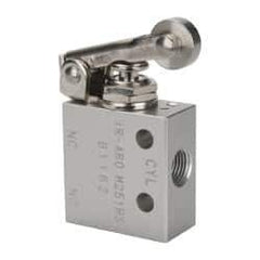 ARO/Ingersoll-Rand - 1/8" NPT Manual Mechanical Valve - 3-Way, 2 Position, Roller Lever/Spring & 0.2 CV Rate - All Tool & Supply