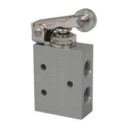 ARO/Ingersoll-Rand - 1/8" NPT Manual Mechanical Valve - 4-Way, 2 Position, Roller Lever/Spring & 0.2 CV Rate - All Tool & Supply