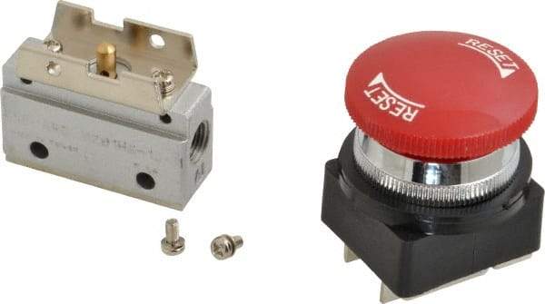 ARO/Ingersoll-Rand - 1/8" NPT Manual Mechanical Valve - 3-Way, 2 Position, Palm Button/Detent & 0.2 CV Rate - All Tool & Supply