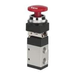 ARO/Ingersoll-Rand - 1/4" NPT Manual Mechanical Valve - 3-Way, 2 Position, Palm Button/Detent & 0.7 CV Rate - All Tool & Supply