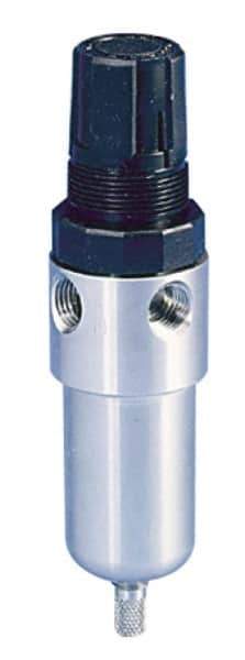 Parker - 1/4" NPT Port 1 Piece Filter/Regulator FRL Unit - Stainless Steel Bowl, 12 SCFM, 60 Max psi, 6.25" High, Manual Drain - All Tool & Supply