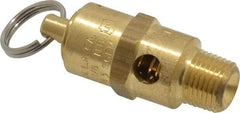 Kingston - 1/8" Inlet, ASME Safety Relief Valve - 100 Max psi, Brass - All Tool & Supply