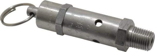 Kingston - 1/4" Inlet, ASME Safety Relief Valve - 100 Max psi, Stainless Steel - All Tool & Supply