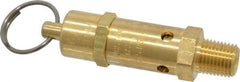 Kingston - 1/4" Inlet, ASME Safety Relief Valve - 75 Max psi, Brass - All Tool & Supply