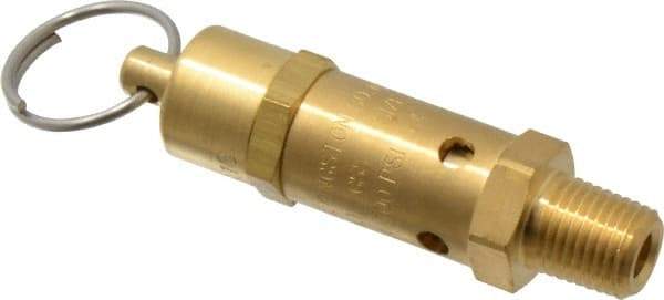 Kingston - 1/4" Inlet, ASME Safety Relief Valve - 100 Max psi, Brass - All Tool & Supply