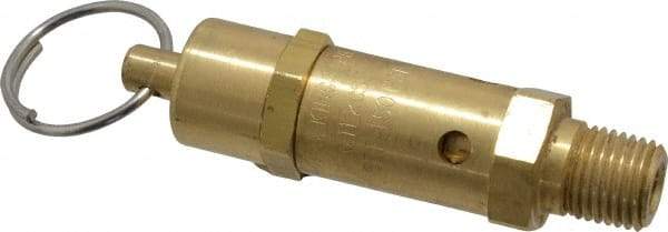 Kingston - 1/4" Inlet, ASME Safety Relief Valve - 150 Max psi, Brass - All Tool & Supply