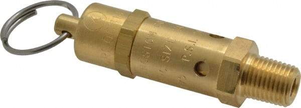 Kingston - 1/4" Inlet, ASME Safety Relief Valve - 175 Max psi, Brass - All Tool & Supply