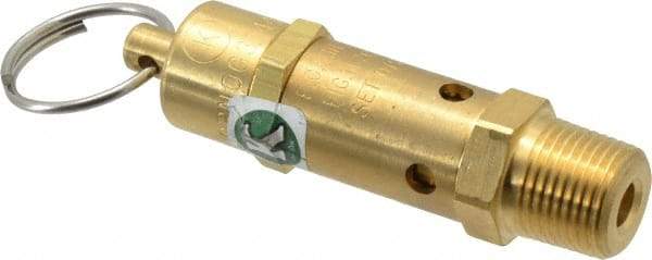 Kingston - 3/8" Inlet, ASME Safety Relief Valve - 75 Max psi, Brass - All Tool & Supply