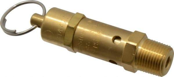 Kingston - 3/8" Inlet, ASME Safety Relief Valve - 100 Max psi, Brass - All Tool & Supply