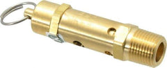 Kingston - 1/2" Inlet, ASME Safety Relief Valve - 100 Max psi, Brass - All Tool & Supply