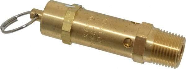 Kingston - 1/2" Inlet, ASME Safety Relief Valve - 125 Max psi, Brass - All Tool & Supply