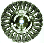 6" Diameter - 1/2-5/8" Arbor Hole - Knot Twist Steel Wire Straight Wheel - All Tool & Supply