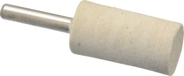 Divine Brothers - 3/4" Diam, 1/4" Shank Diam, Cylinder Shaped Mounted Bob - Medium Density, 1-1/2" Head Length, Wool Felt - All Tool & Supply