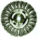 8" - Diameter Standard Twist Knot Wire Wheel; .014" Steel Fill; 3/4" Arbor Hole - All Tool & Supply