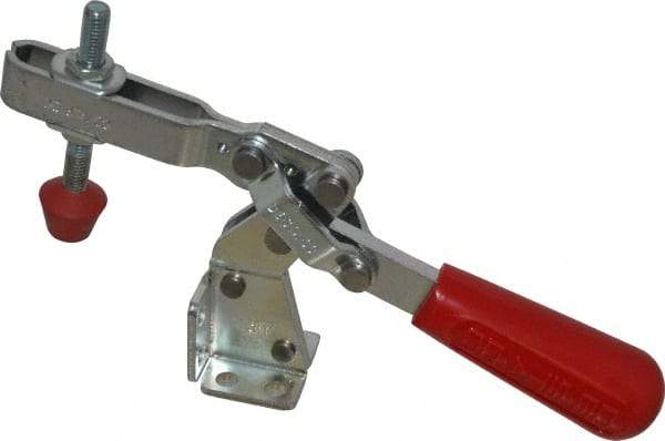 De-Sta-Co - 375 Lb Holding Capacity, Vertical Handle, Manual Hold Down Toggle Clamp - 60° Handle Movement, 185° Bar Opening, U-Bar, Flanged Base, Electro-Plated Zinc, Carbon Steel - All Tool & Supply