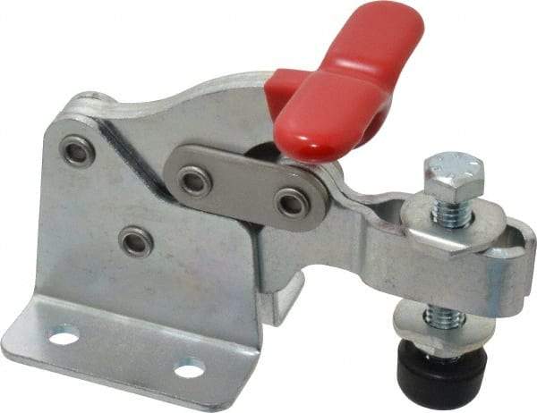 De-Sta-Co - 350 Lb Holding Capacity, Horizontal Handle, Manual Hold Down Toggle Clamp - 173° Handle Movement, 92° Bar Opening, U-Bar, Flanged Base, Electro-Plated Zinc, Carbon Steel - All Tool & Supply