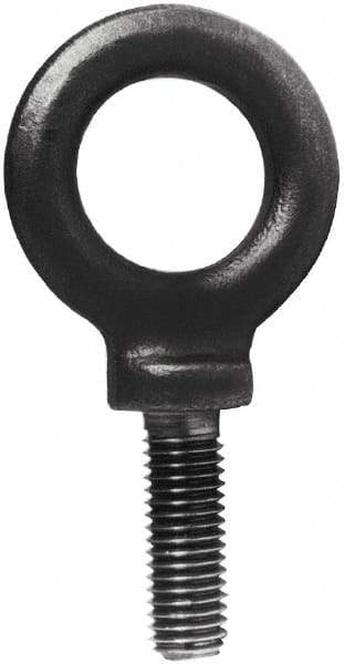 Made in USA - 4,000 Lb Capacity, Steel, 5/8-11 Thread, Fixed Lifting Eye Bolt - Fully Threaded, 1-3/4" Shank, 1-3/4" Thread Length, Shoulder - All Tool & Supply