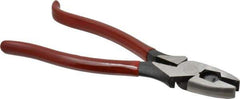 Proto - 9-1/4" OAL, 1-9/16" Jaw Length x 1-9/32" Jaw Width, Ironworker's Pliers - Standard Jaw, Standard Head, Plastisol Handles - All Tool & Supply