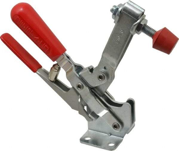 De-Sta-Co - 600 Lb Holding Capacity, Vertical Handle, Manual Hold Down Toggle Clamp - 58° Handle Movement, 103° Bar Opening, U-Bar, Flanged Base, Electro-Plated Zinc, Carbon Steel - All Tool & Supply