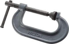 Wilton - Regular-Duty 3" Max Opening, 1-15/16" Throat Depth, Forged Steel Standard C-Clamp - 3,000 Lb Capacity, 0" Min Opening, Standard Throat Depth - All Tool & Supply