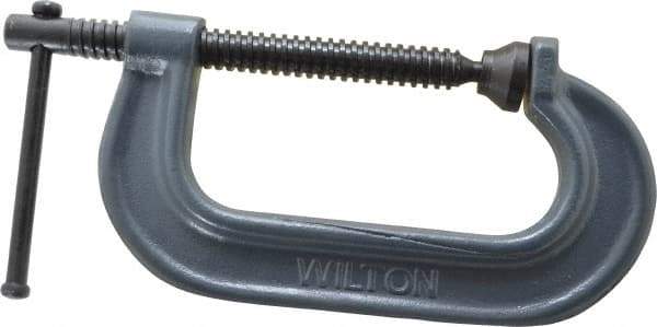 Wilton - Regular-Duty 4" Max Opening, 2-5/16" Throat Depth, Forged Steel Standard C-Clamp - 3,700 Lb Capacity, 0" Min Opening, Standard Throat Depth - All Tool & Supply