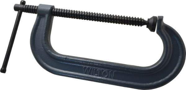 Wilton - Regular-Duty 8" Max Opening, 3-7/16" Throat Depth, Forged Steel Standard C-Clamp - 5,200 Lb Capacity, 0" Min Opening, Standard Throat Depth - All Tool & Supply