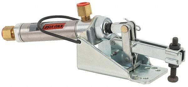 Lapeer - 200 Lb Inner Hold Capacity, Horiz Mount, Air Power Hold-Down Toggle Clamp - 1/8 NPTF Port, 110° Bar Opening, 1-1/4" Height Under Bar - All Tool & Supply