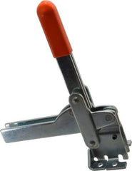 Lapeer - 800 Lb Holding Capacity, Vertical Handle, Manual Hold Down Toggle Clamp - 150° Handle Movement, 115° Bar Opening, U-Bar, Flanged Base, Carbon Steel - All Tool & Supply