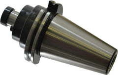 Parlec - CAT50 Taper Shank 1" Pilot Diam Shell Mill Holder - 2" Flange to Nose End Projection, 2-1/4" Nose Diam, 1/2-20 Lock Screw - Exact Industrial Supply