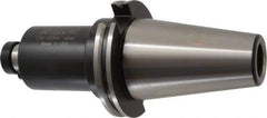 Parlec - CAT50 Taper Shank 1" Pilot Diam Shell Mill Holder - 4" Flange to Nose End Projection, 2-1/4" Nose Diam, 1/2-20 Lock Screw - Exact Industrial Supply