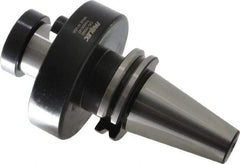 Parlec - CAT40 Taper Shank 1-1/2" Pilot Diam Shell Mill Holder - 2.4" Flange to Nose End Projection, 3-3/4" Nose Diam, 3/4-16 Lock Screw - Exact Industrial Supply