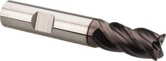 SGS - 1/2", 4 Flute, Single End, Solid Carbide, 0.03" Corner Radius End Mill - 3" OAL, Right Hand Flute, 1" LOC, Right Hand Cut - All Tool & Supply