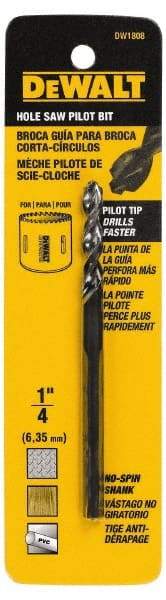 DeWALT - 1/4" Pin Diam, 3" Long Steel Pilot Drill - 9/16 to 1-3/16" Tool Diam Compatibility, Compatible with Hole Saws - All Tool & Supply