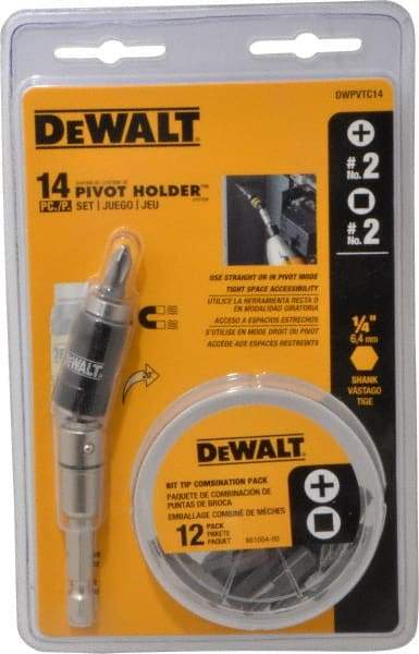 DeWALT - 14 Piece, Screwdriver Bit Set - #2 Phillips, #2 Square Recess - All Tool & Supply