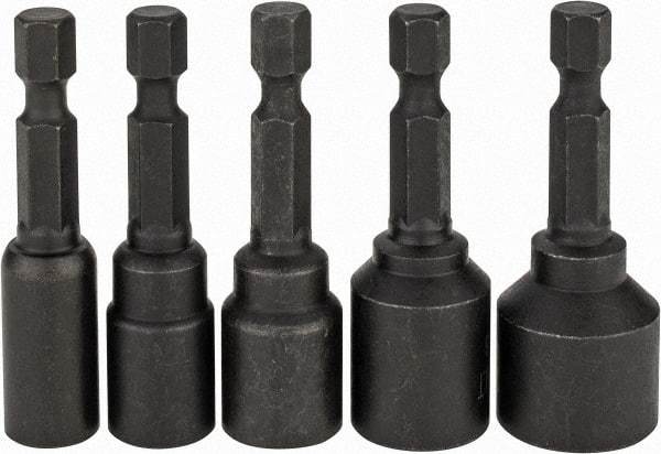 DeWALT - 5 Piece, Magnetic Nutsetter - 1/4 to 1/2" Hex, 1/4" Hex Drive - All Tool & Supply