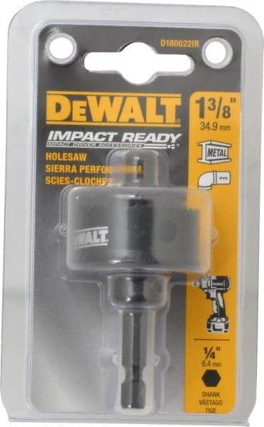 DeWALT - 1-3/8" Diam, 5/8" Cutting Depth, Hole Saw - Bi-Metal Saw, Toothed Edge - All Tool & Supply