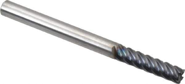 Niagara Cutter - 1/8", 5 Flute, Solid Carbide, 0.015" Corner Radius End Mill - 1-1/2" OAL, 45° Helix, 1/2" LOC, Right Hand Cut - All Tool & Supply