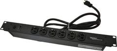 Wiremold - 6 Outlets, 120 Volts, 20 Amps, 6' Cord, Power Outlet Strip - Rack Mount, 6 Front NEMA Configuration, 19" Strip, cULus Recognized - All Tool & Supply