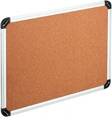 UNIVERSAL - 48" Wide x 36" High Open Cork Bulletin Board - Natural Cork, Silver Frame - All Tool & Supply