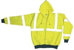 OccuNomix - Size L General Purpose & High Visibility Sweatshirt - Yellow, Polyester, Zipper Closure, 39 to 43" Chest - All Tool & Supply